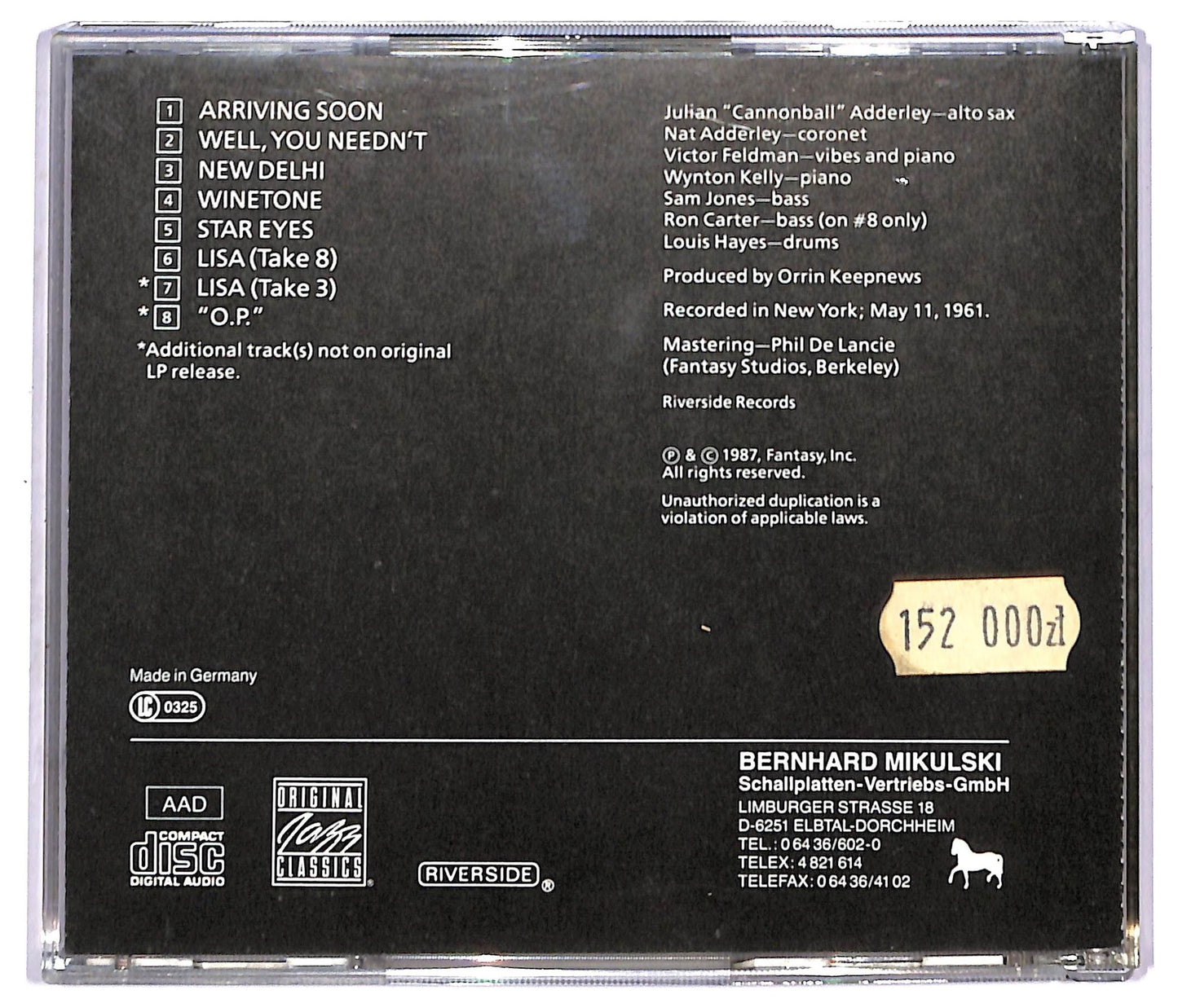 EBOND The Cannonball Adderley Quintet - Plus CD CD093359