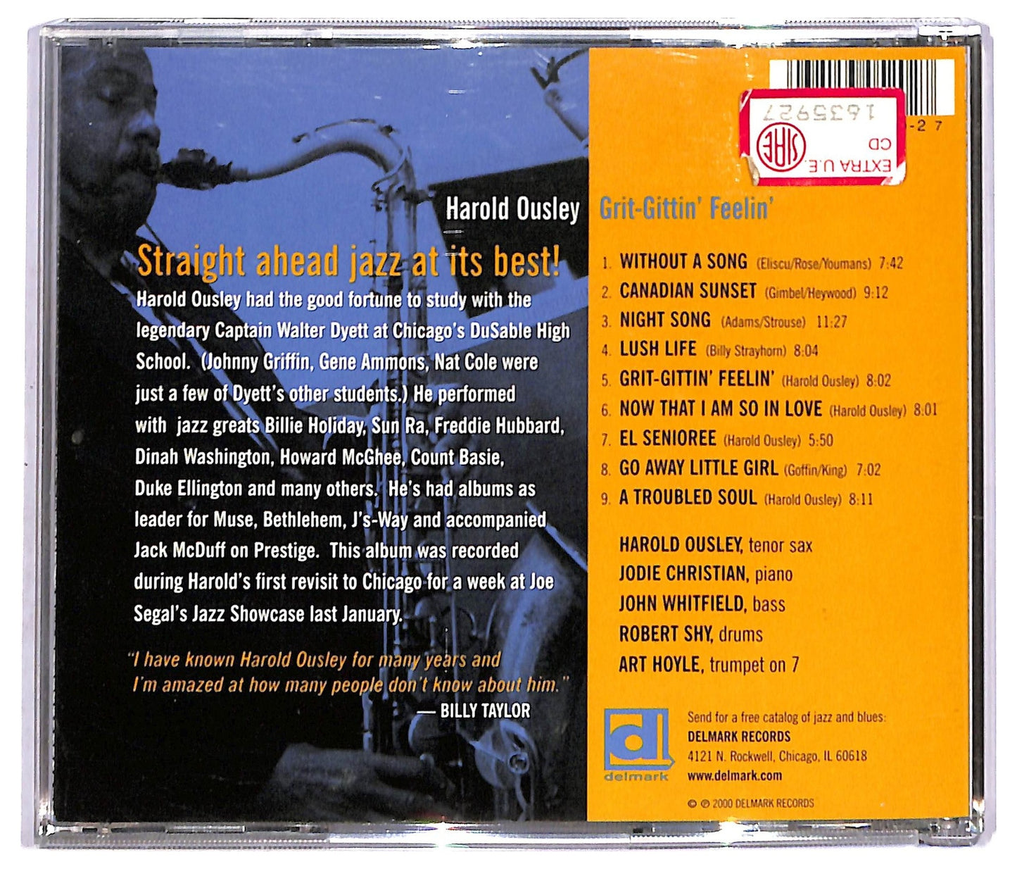 EBOND Harold Ousley - Grit-Gittin' Feelin' CD CD093402
