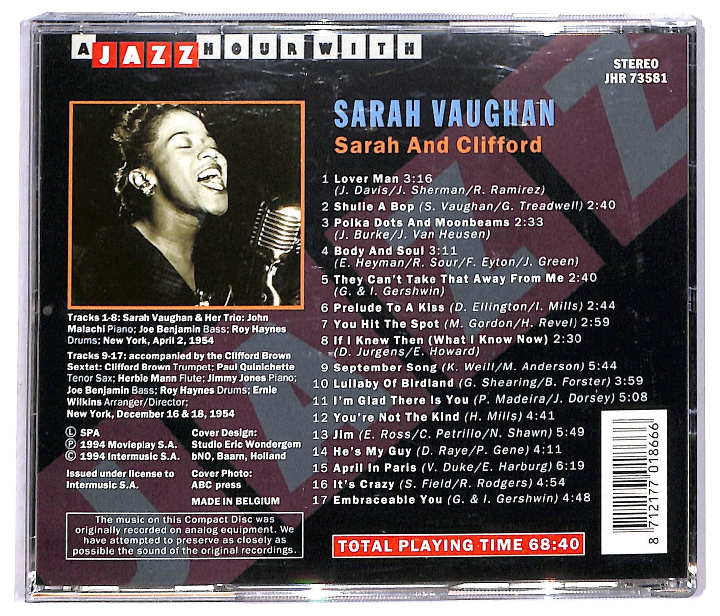 EBOND Sarah Vaughan - Sarah And Clifford CD CD093419