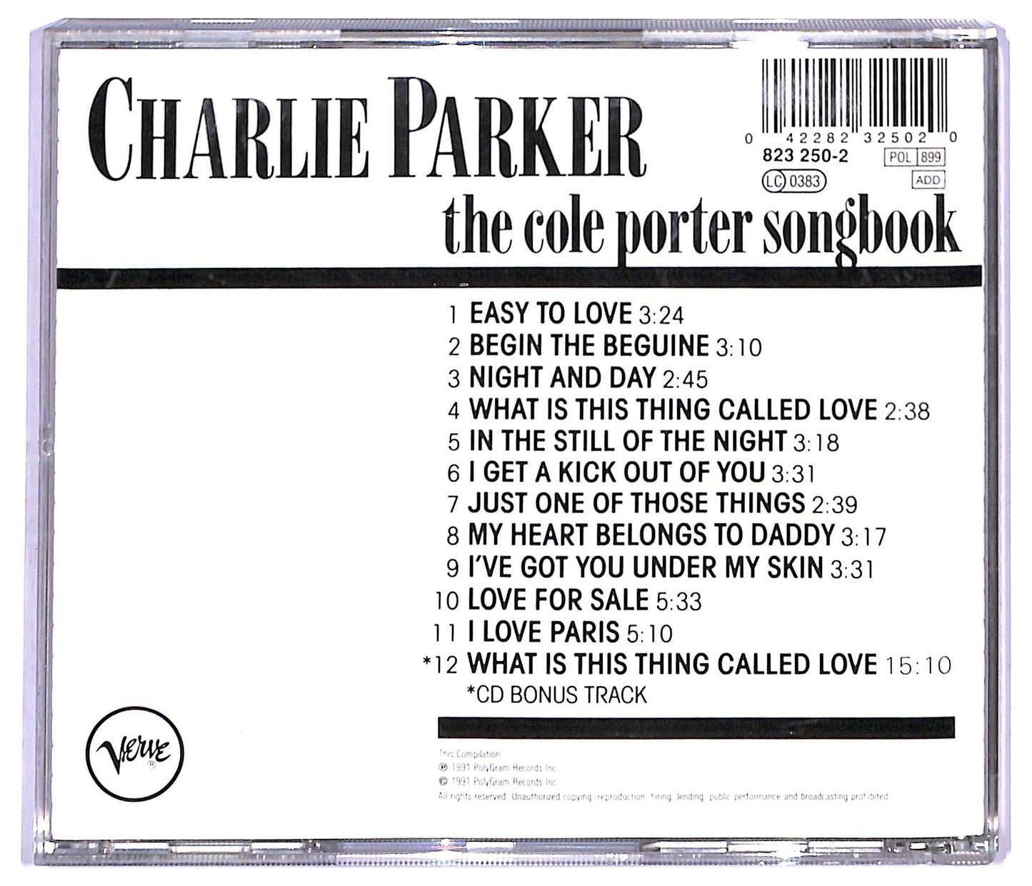 EBOND Charlie Parker - The Cole Porter Songbook CD CD093612