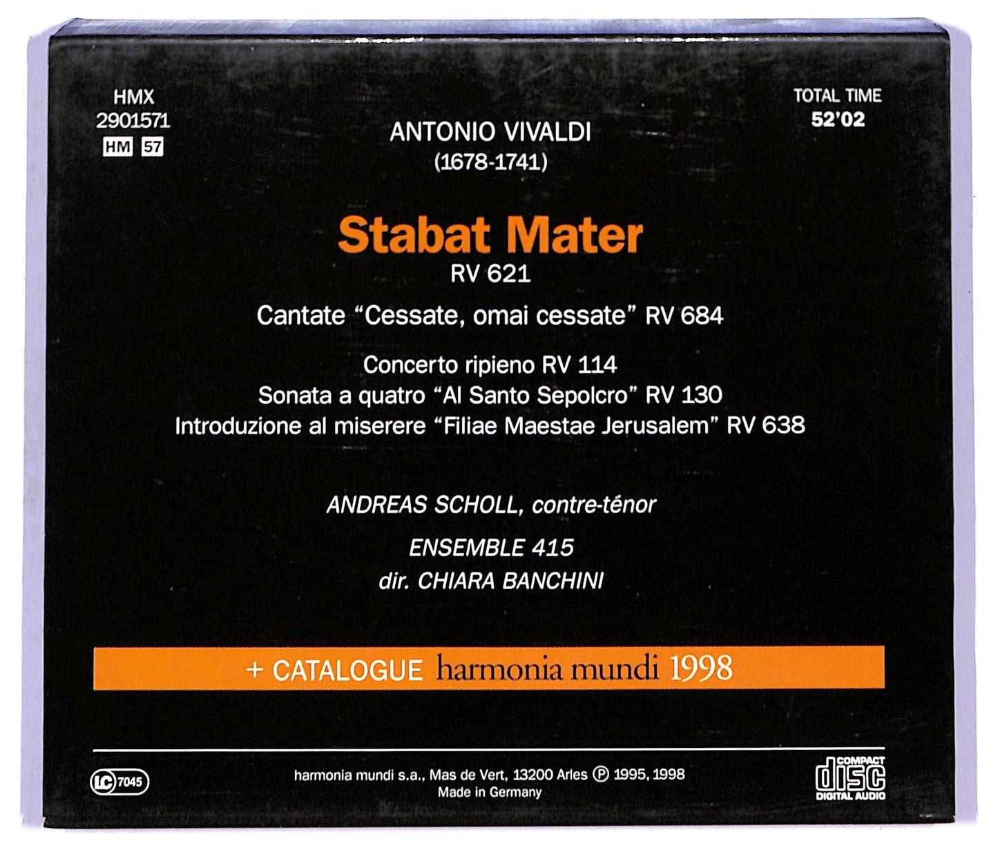 EBOND Vivaldi Andreas Scholl - Stabat Mater CD CD093632