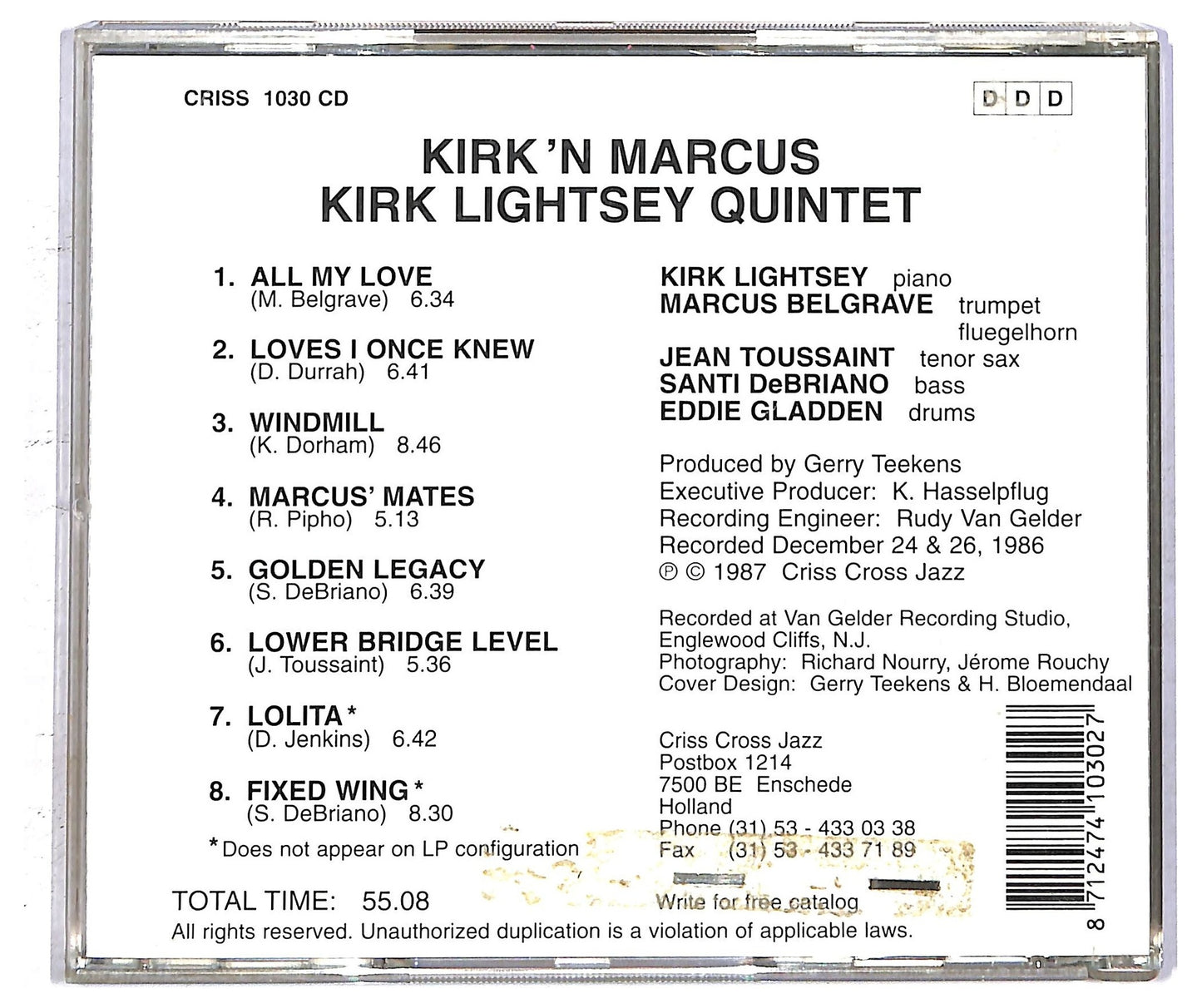 EBOND Kirk Lightsey Quintet Feat Marcus Belgrave - Kirk 'N Marcus CD CD093716