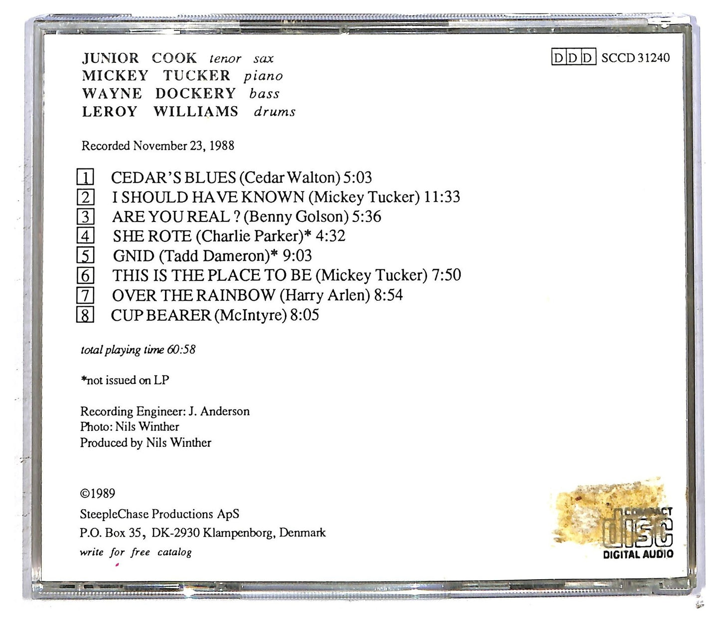 EBOND Junior Cook Quartet - The Place To Be CD CD093747