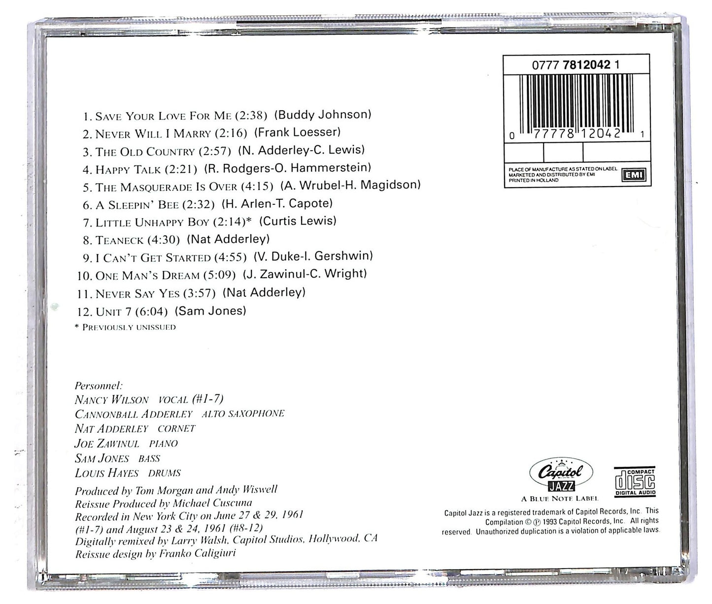 EBOND Nancy Wilson Cannonball Adderley - Nancy Wilson Cannonball Adderley CD CD093755