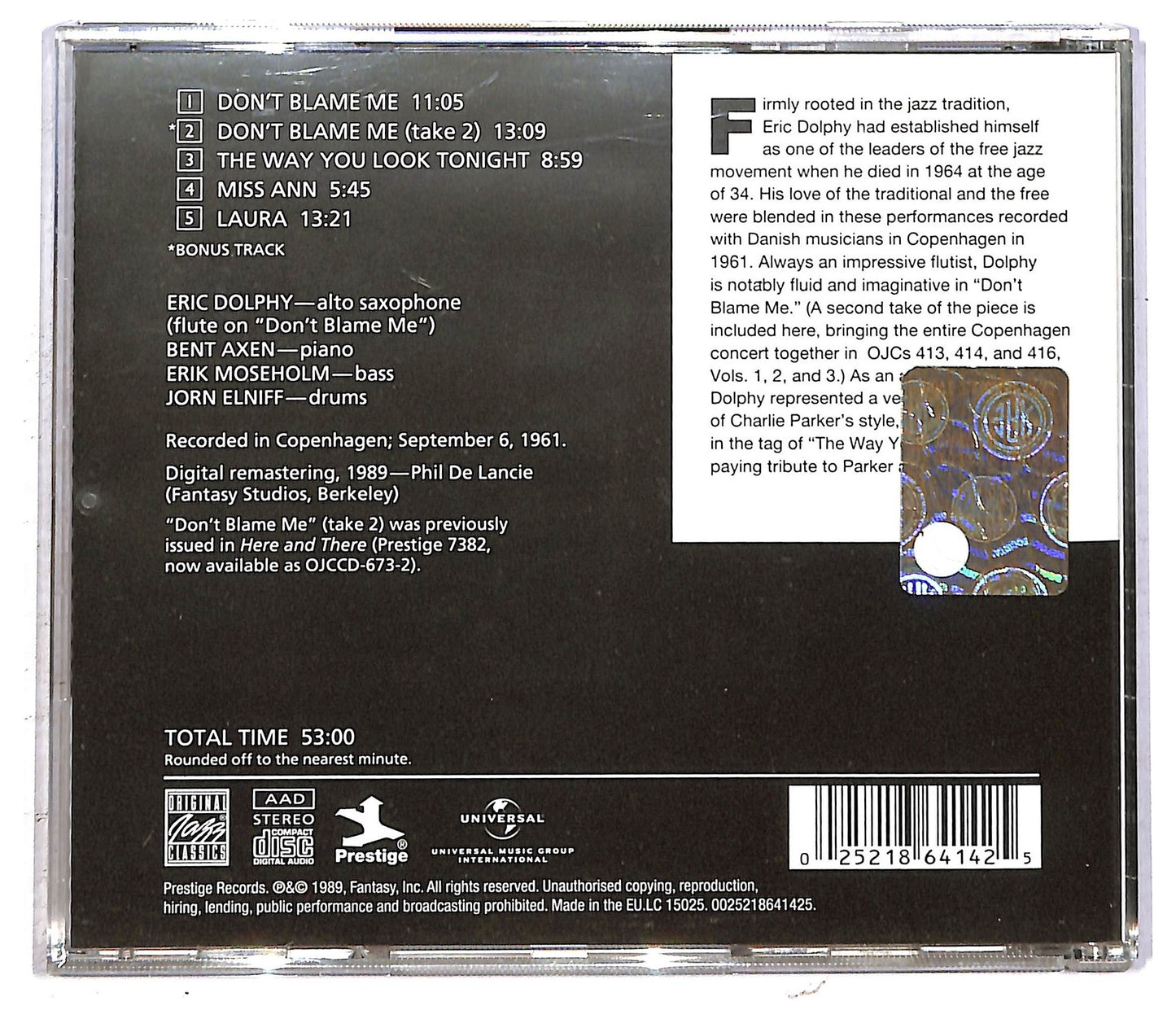 EBOND Eric Dolphy - In Europe, Vol. 2 CD CD093806