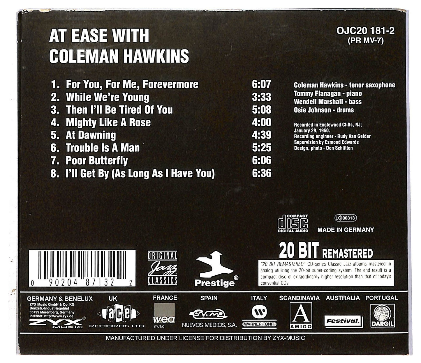 EBOND Coleman Hawkins - At Ease With Coleman Hawkins CD CD093807