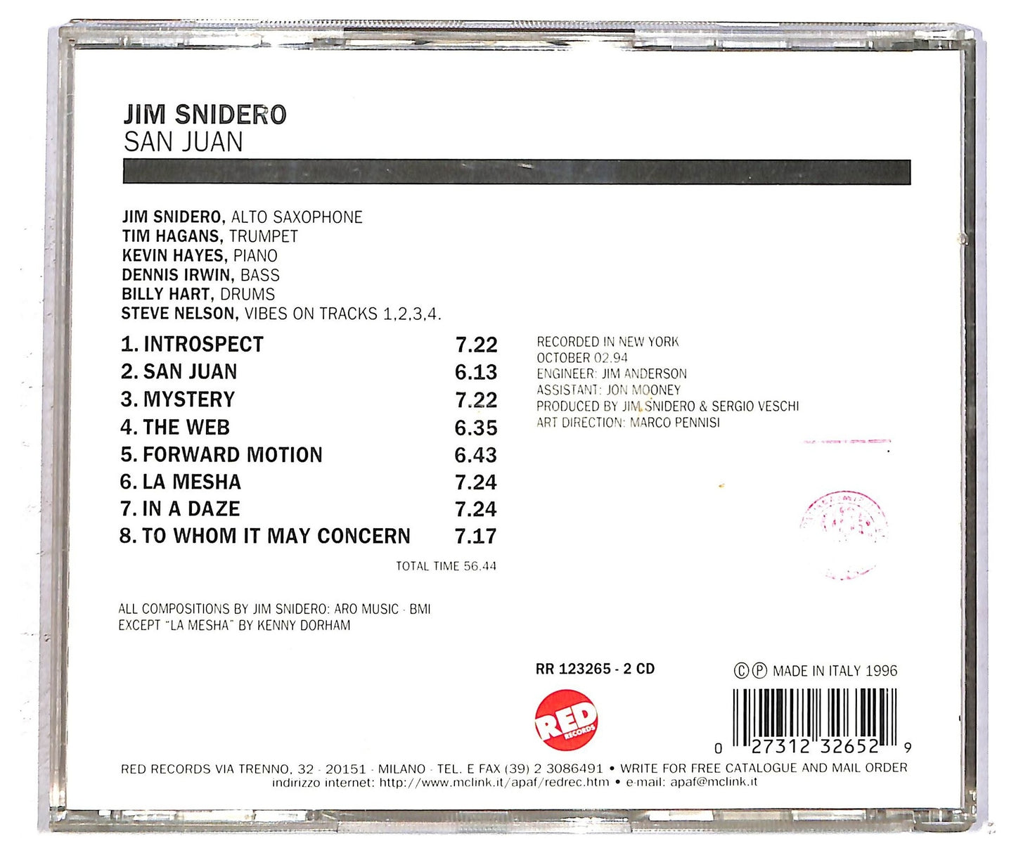 EBOND Jim Snidero - San Juan CD CD093809