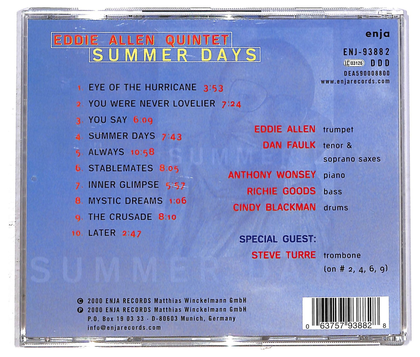 EBOND Eddie Allen Quintet - Summer Days CD CD093811