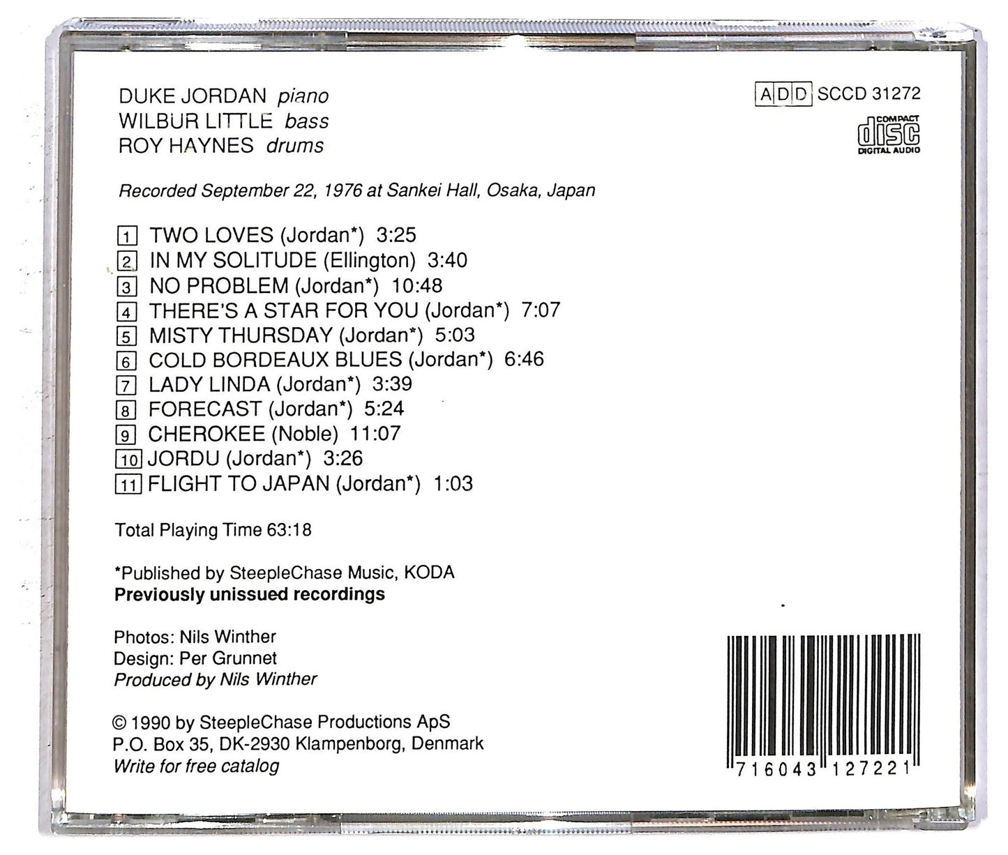 EBOND Duke Jordan Trio - Osaka Concert Vol. 2 CD CD093844