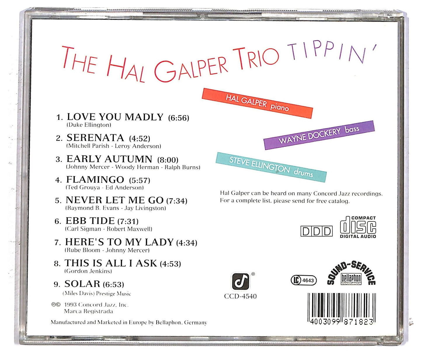 EBOND The Hal Galper Trio - Tippin' CD CD093859