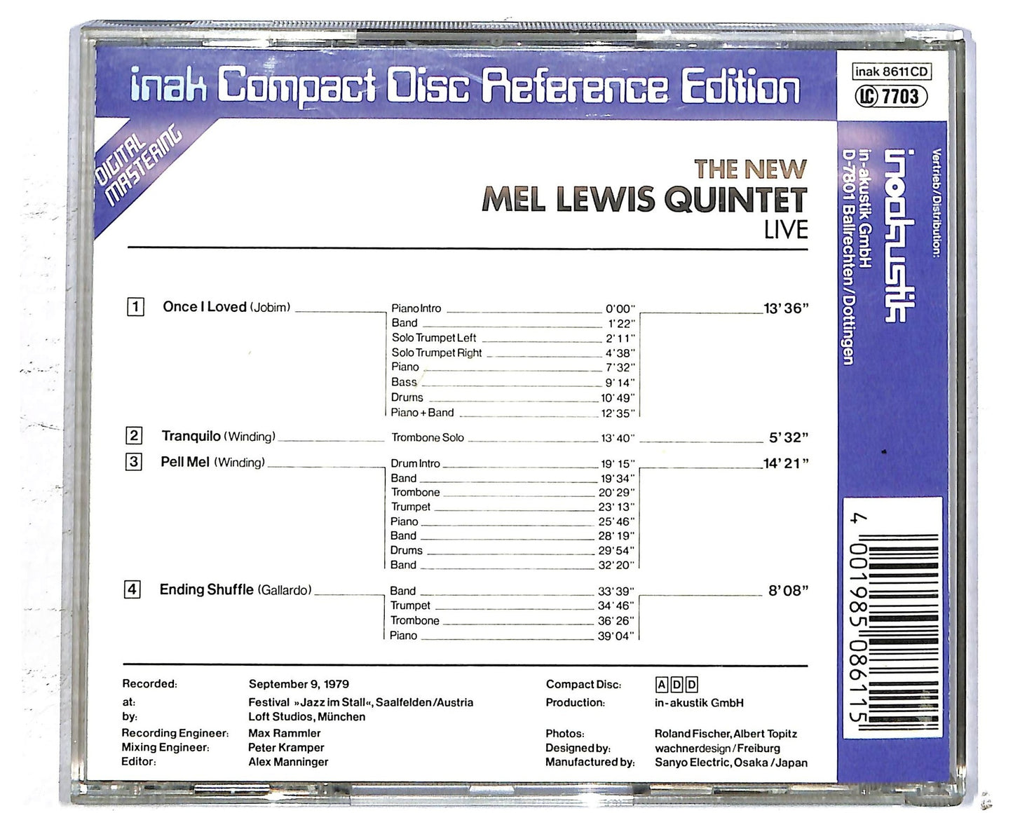 EBOND Mel Lewis Quintet - The New Mel Lewis Quintet Live CD CD093948
