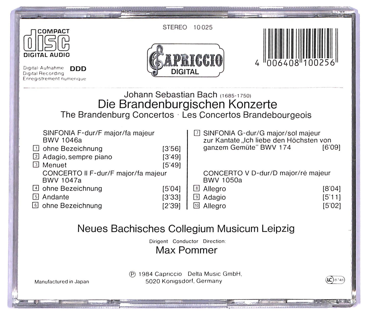 EBOND Johann Sebastian Bach - Brandenburgische Konzerte CD CD094009