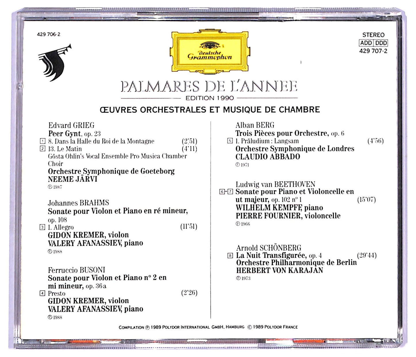 EBOND Various - Palmares de L'annee - Edition 1990 CD CD094012