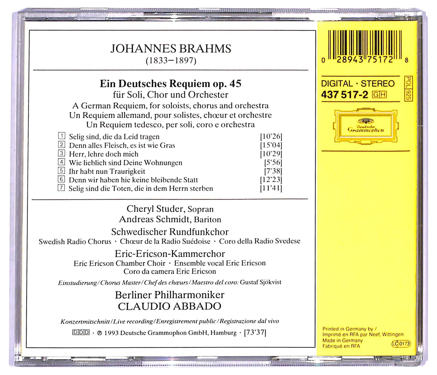 EBOND Brahms - Ein Deutsches Requiem CD CD094034