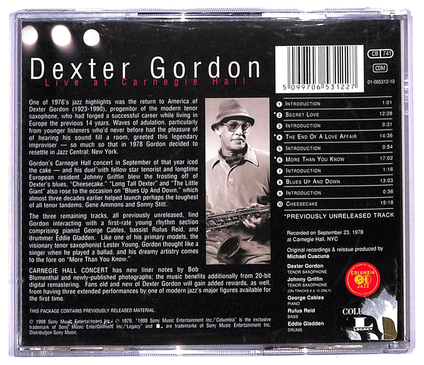EBOND Dexter Gordon - Live At Carnegie Hall CD CD094102