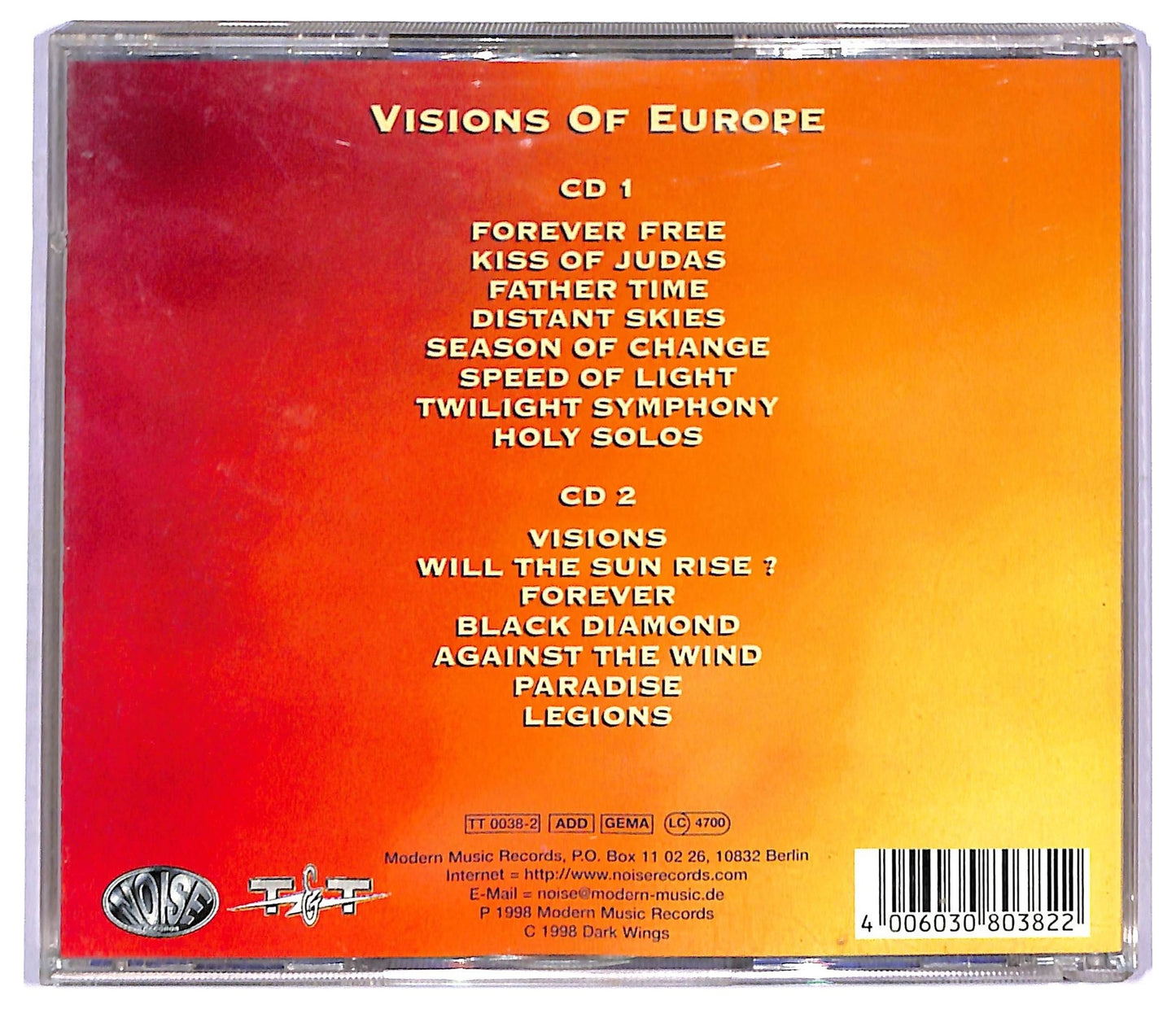 EBOND Stratovarius - Visions Of Europe (Live!) CD CD094163