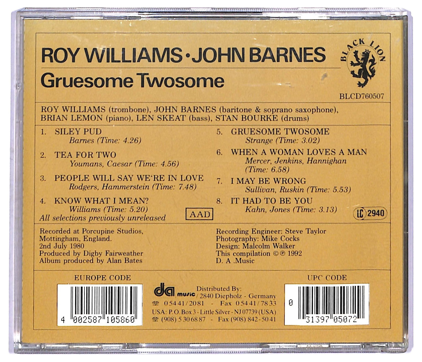 EBOND Roy Williams John Barnes - Gruesome Twosome CD CD094245