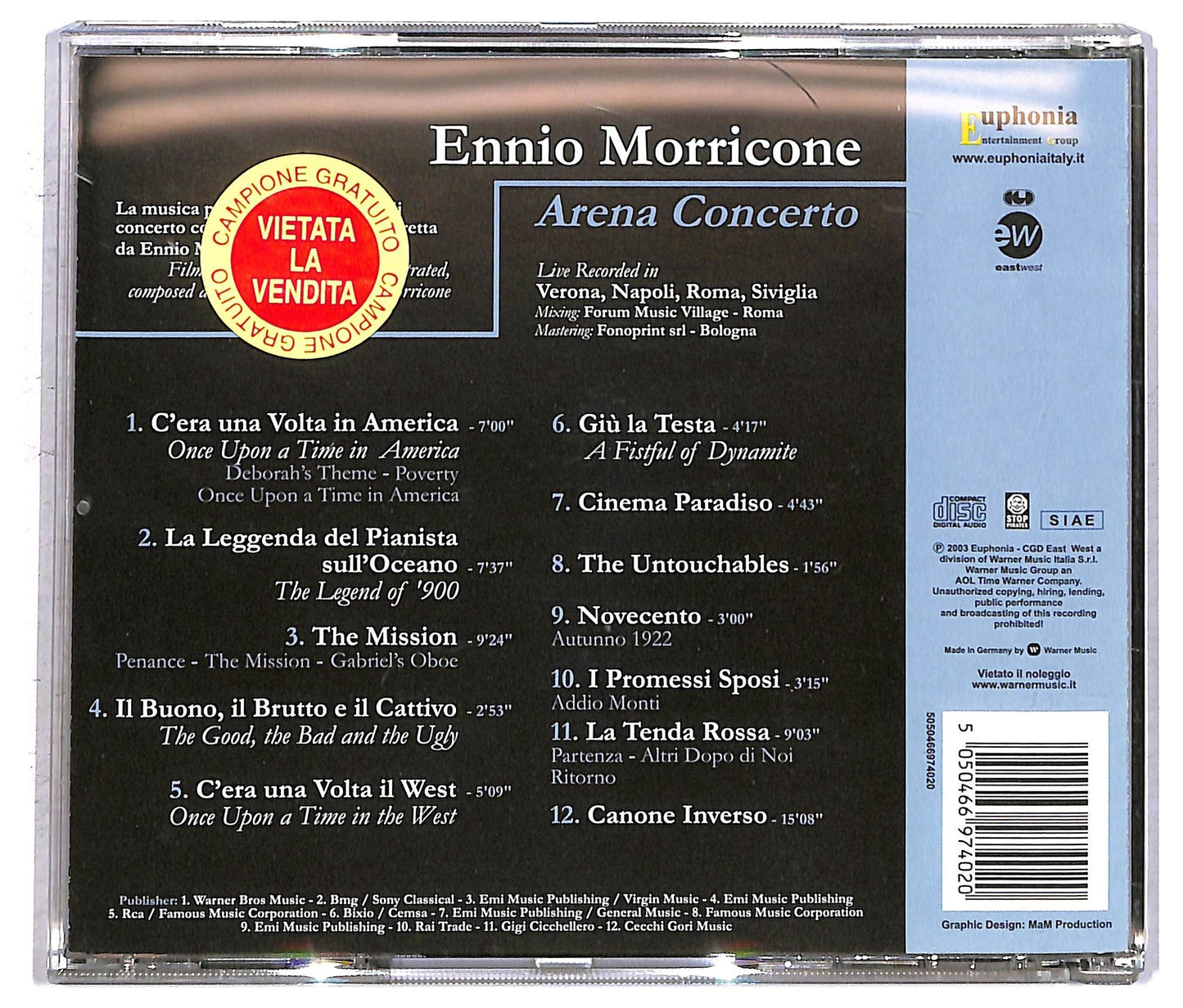 EBOND Ennio Morricone - Arena Concerto CD CD094521