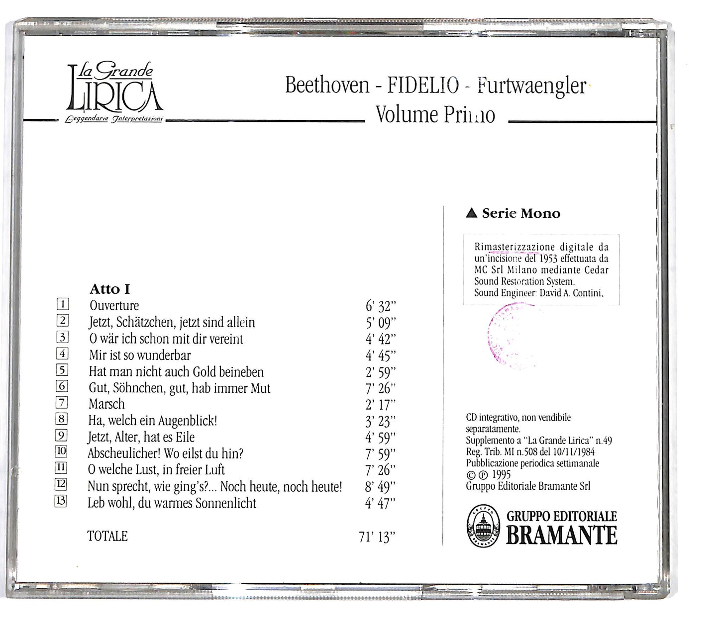 EBOND Ludwig Van Beethoven - Fidelio - La Grande Lirica CD CD099614