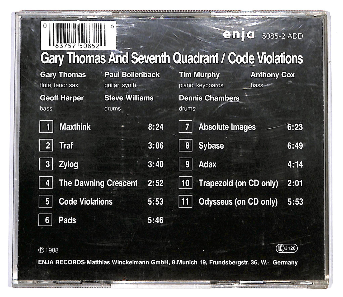 EBOND Gary Thomas And Seventh Quadrant - Code Violations CD CD099662