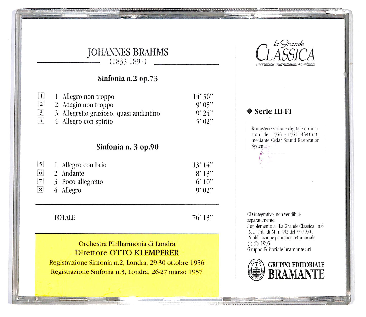 EBOND Brahms - Klempere - Sinfonia n.2 op.73 EDITORIALE CD CD099816