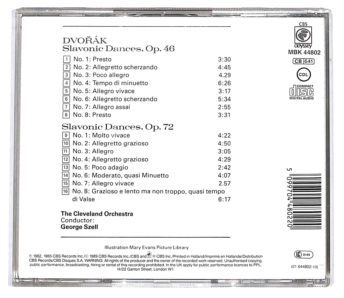 EBOND Dvorak - Slavonic Dances - Szell CD CD099822
