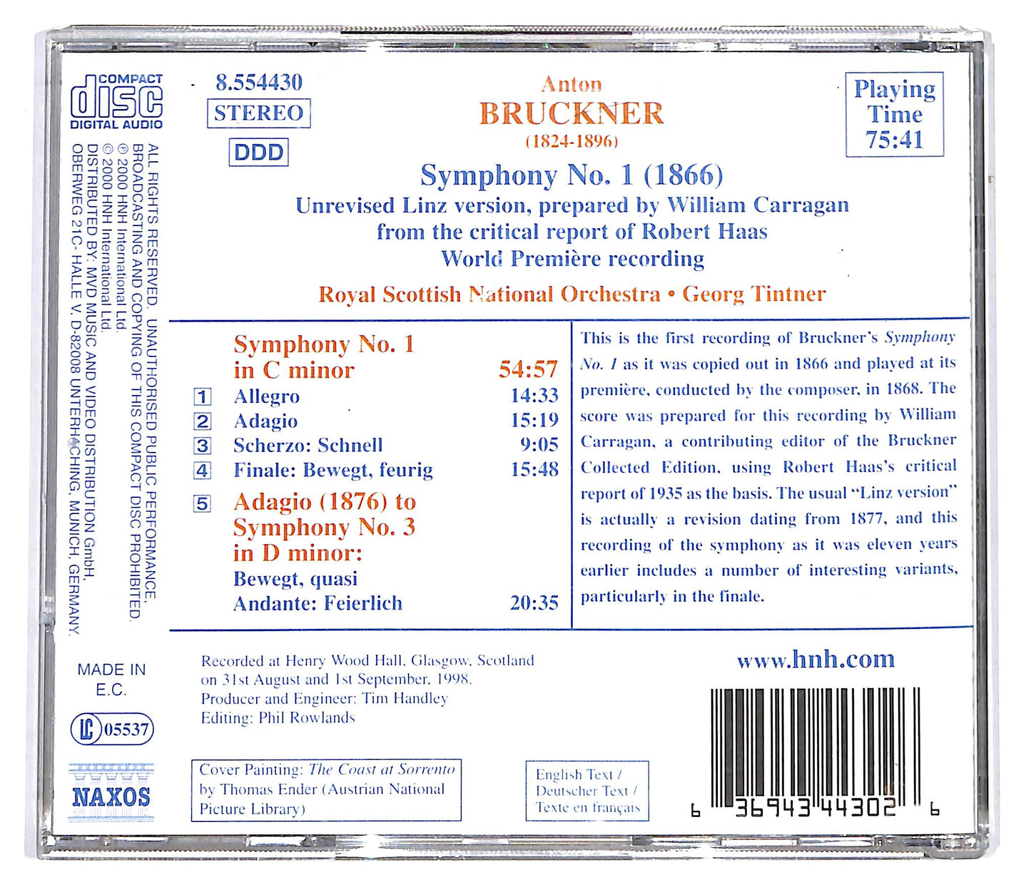 EBOND Bruckner - Symphony No. 1 (1866) CD CD099824