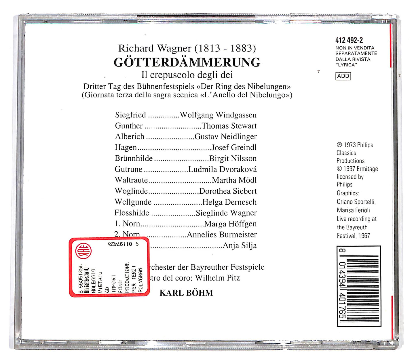 EBOND Wagner - Gotterdammerung (Il crepuscolo degli dei) CD CD099837