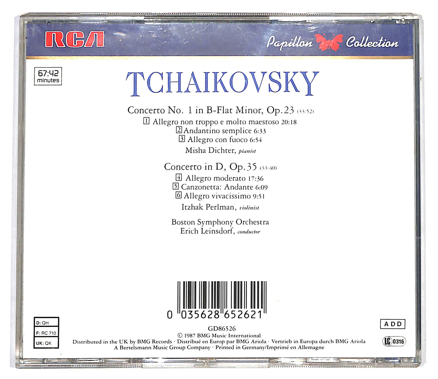 EBOND Tchaikovsky - Piano Concerto No. 1 / Violin Concerto CD CD099838