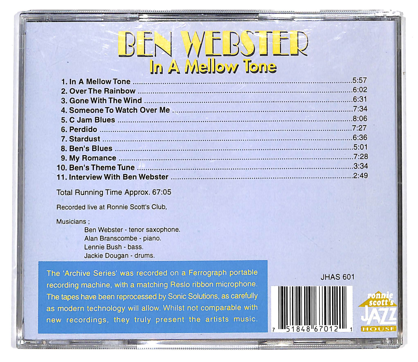 EBOND Ben Webster - In A Mellow Tone CD CD099931