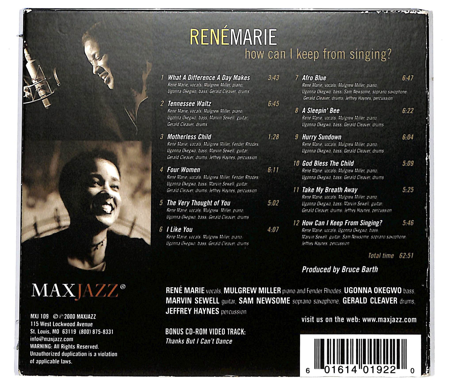 EBOND Rene Marie - How Can I Keep From Singing? DIGIPACK CD CD099933