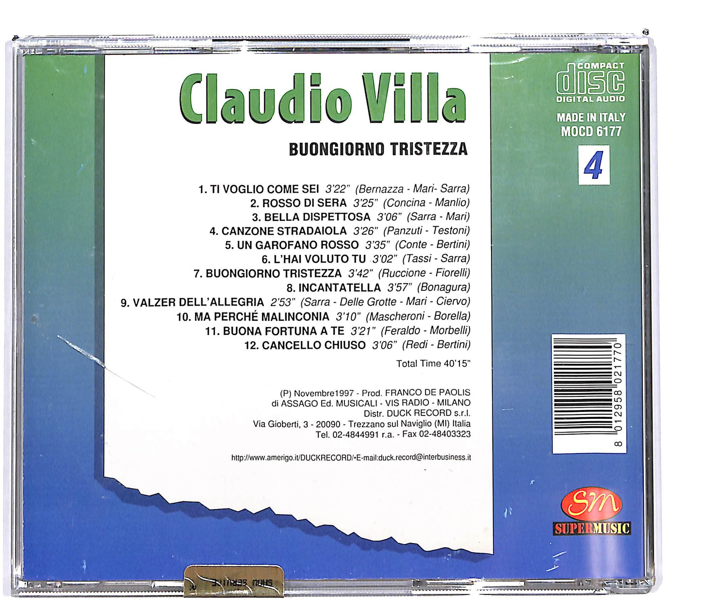 EBOND Claudio Villa - Buongiorno Tristezza CD CD100415