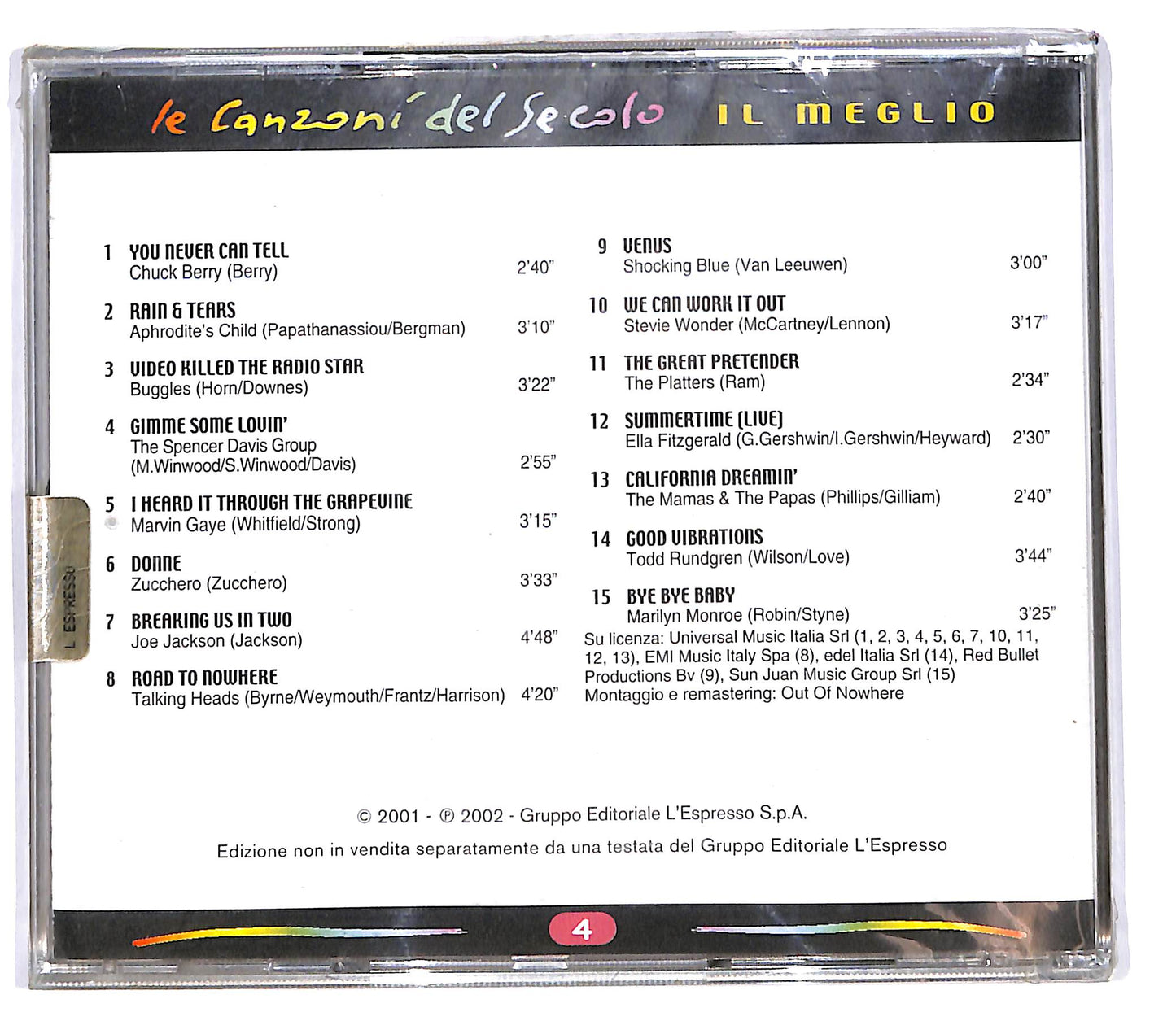 EBOND Various - Le Canzoni Del Secolo Il Meglio vol.4 EDITORIALE CD CD100450