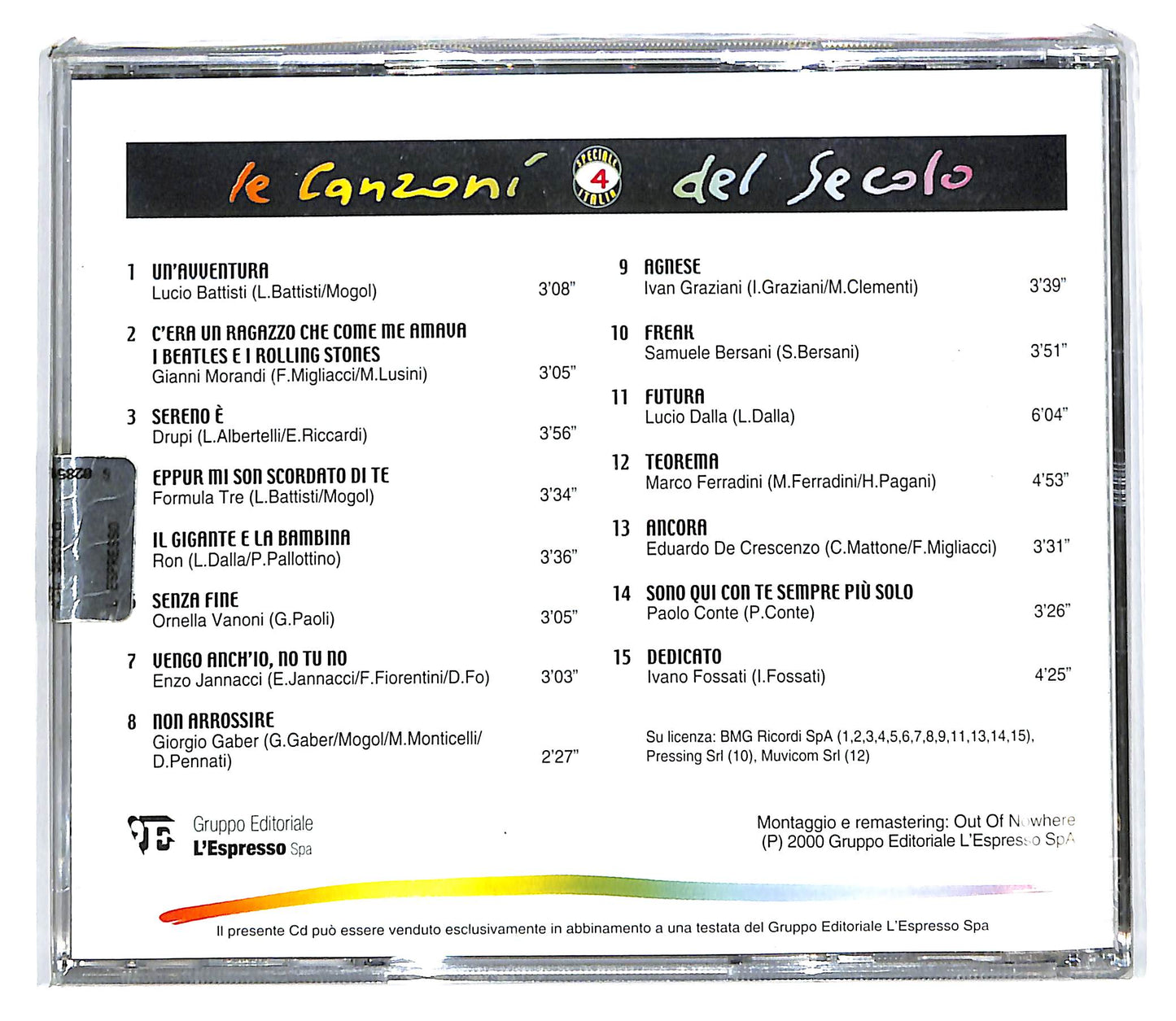 EBOND Various - Le Canzoni Del Secolo Speciale Italia Vol. 4 CD CD100458