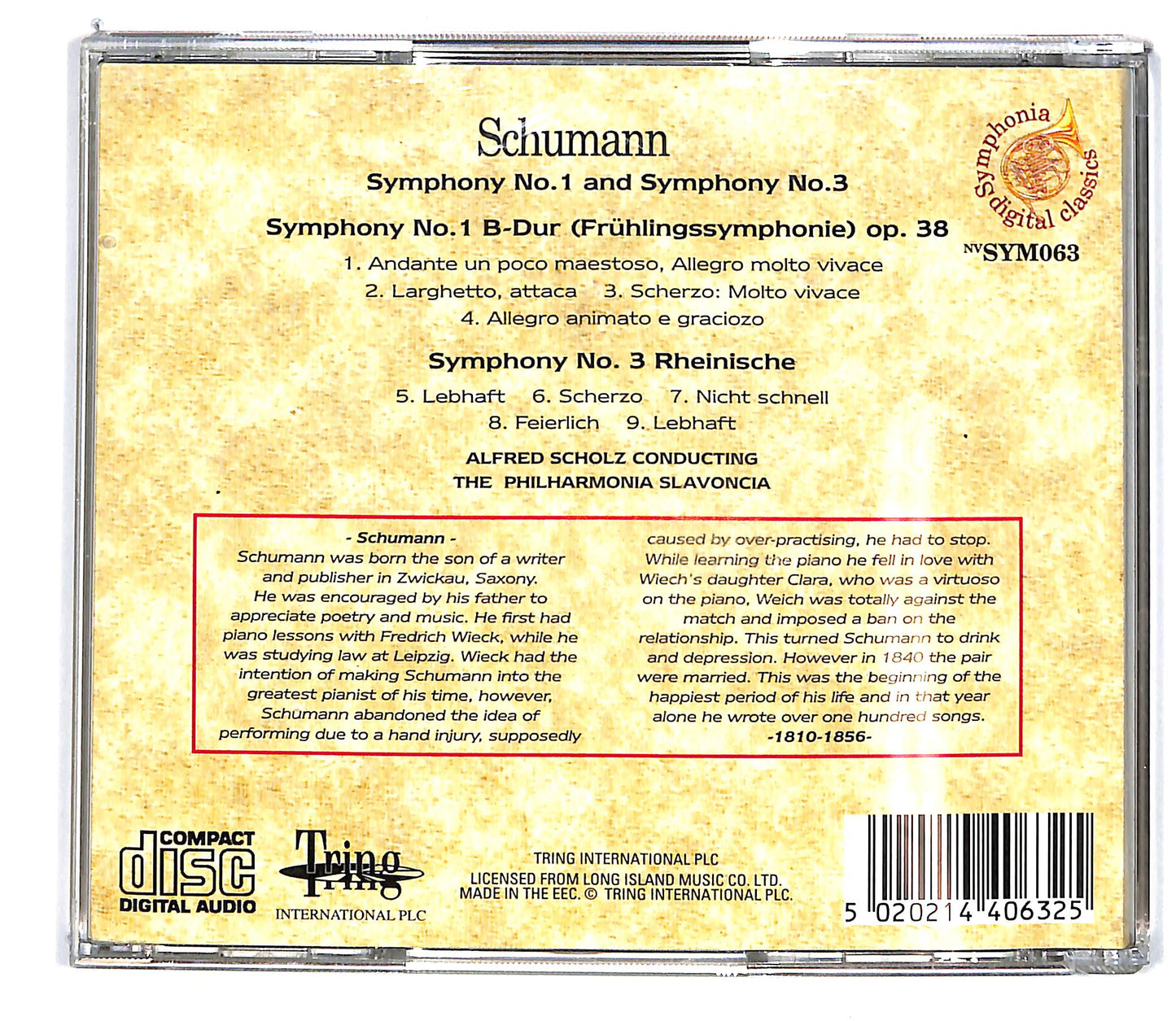 EBOND Schumann - Symphonies No.1 e No.3 CD CD101019