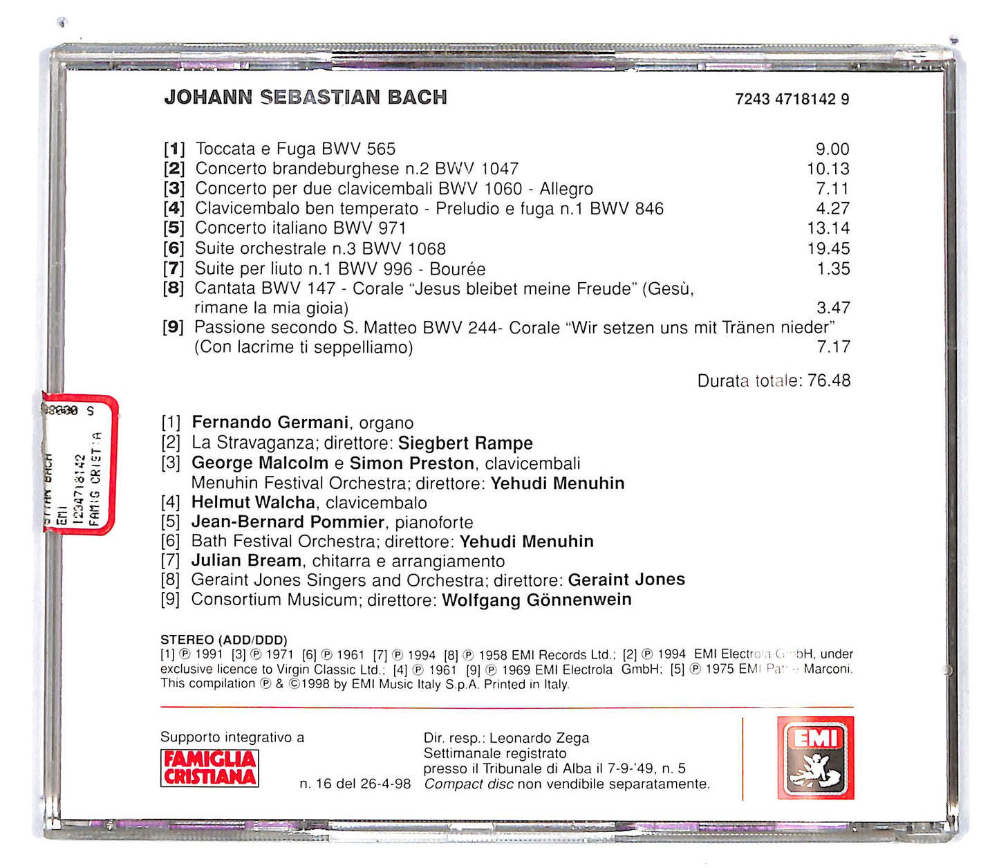 EBOND Johann Sebastian Bach - Le Pagine Piu Belle EDITORIALE CD CD101026
