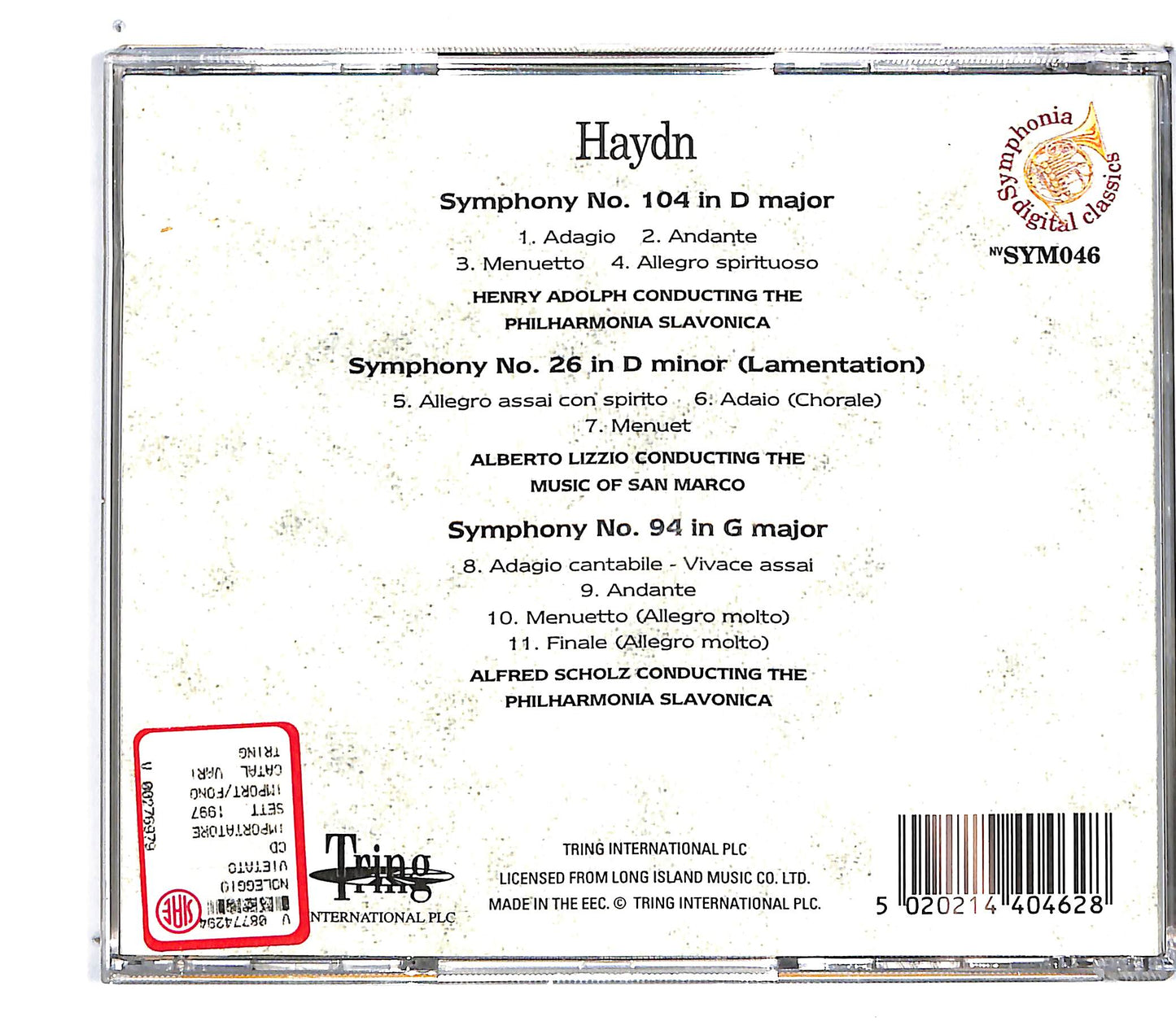 EBOND Haydn - Symphonies Nos. 26 Lamentation 94,104 CD CD101030