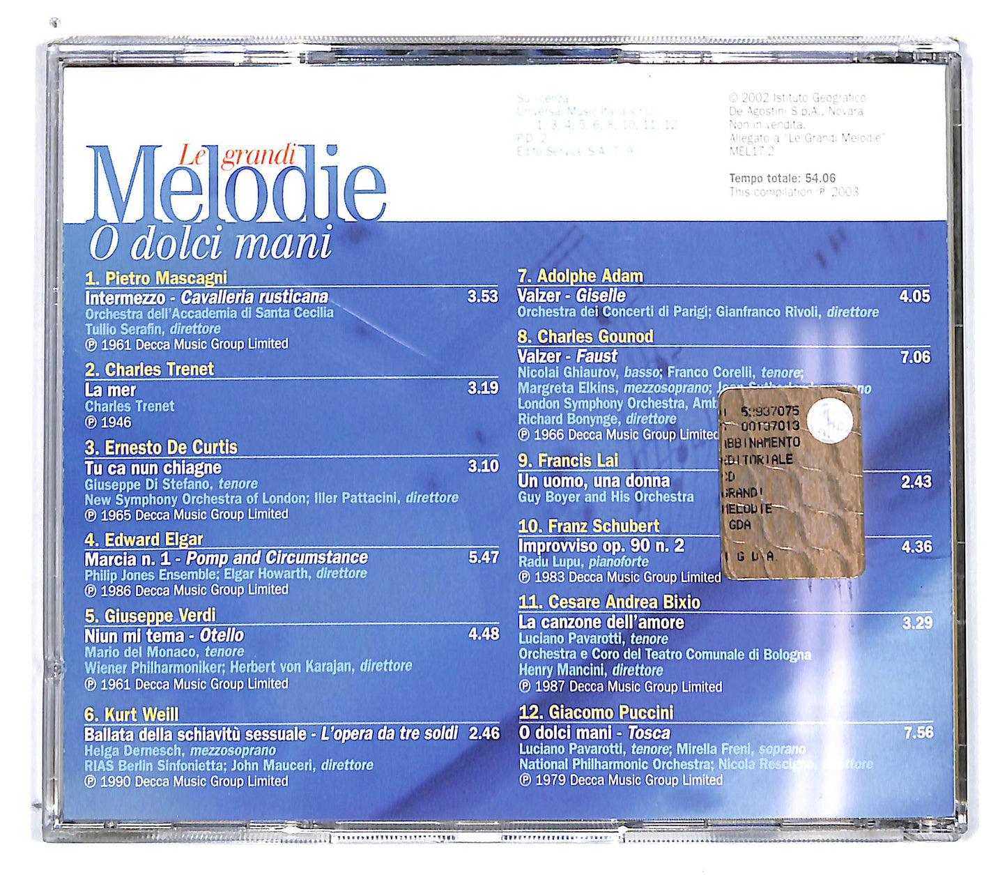 EBOND Various - O dolci mani - Le Grandi Melodie EDITORIALE CD CD101031