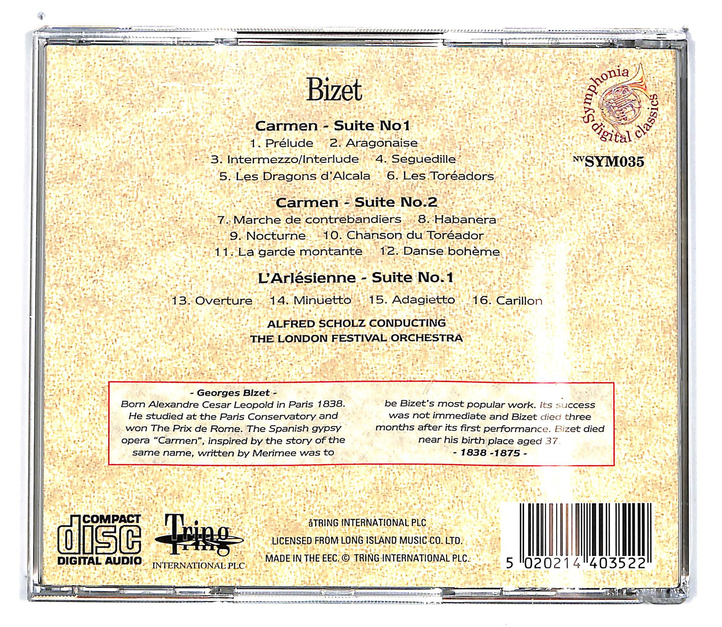 EBOND Bizet - Famous Suites - carmen Suite No.1 e No.2 CD CD101032