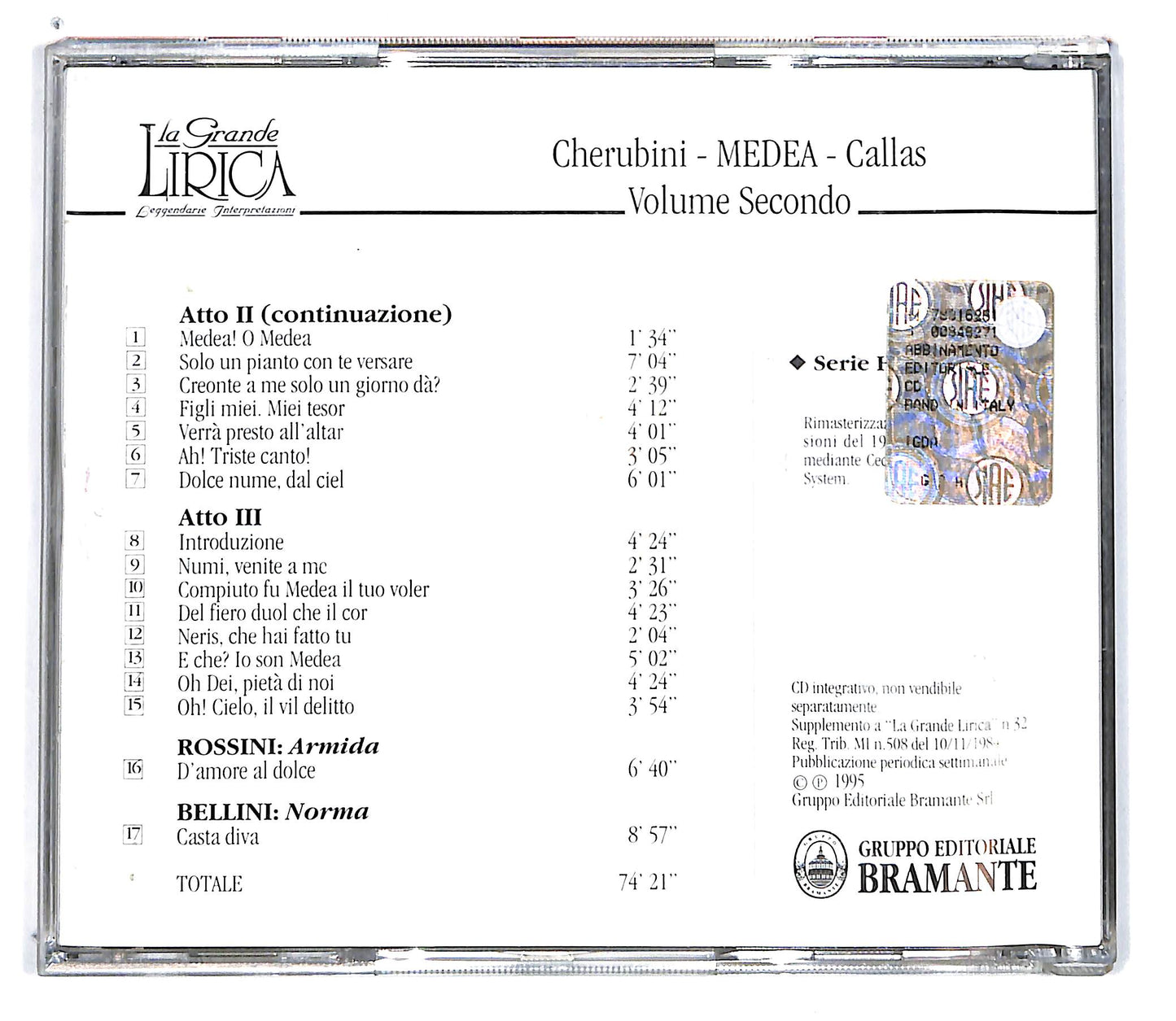 EBOND Cherubini - Medea - Callas Volume secondo EDITORIALE CD CD101041