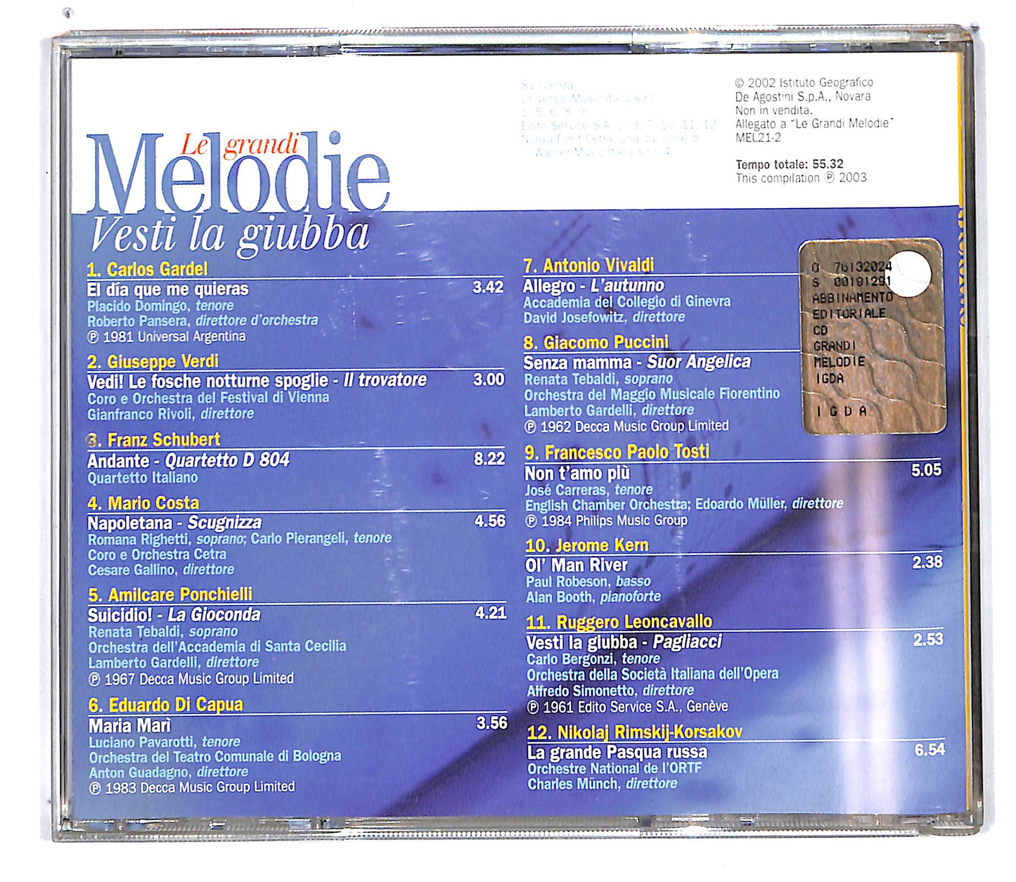EBOND Various - vesti la giubba - Le Grandi Melodie EDITORIALE CD CD101101