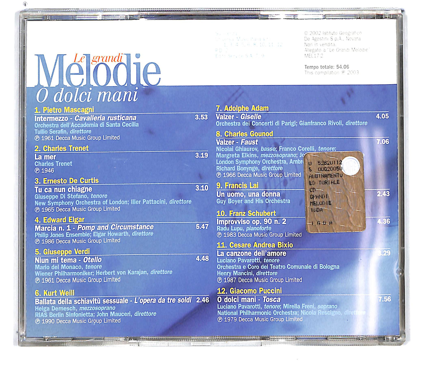 EBOND Various - O Dolci Mani - Le Grandi Melodie EDITORIALE CD CD101103