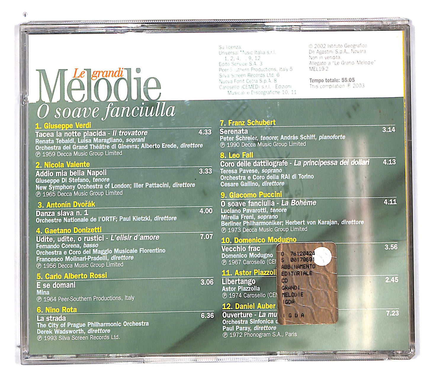 EBOND Various - O Soave Fanciulla - Le Grandi Melodie EDITORIALE CD CD101137