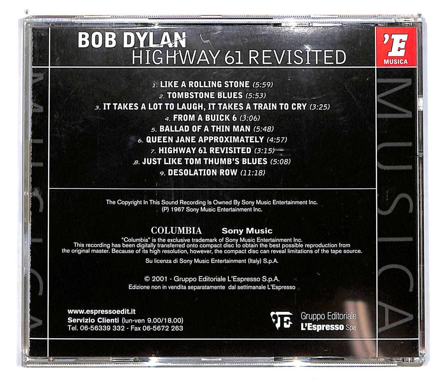 EBOND Bob Dylan - Highway 61 Revisited EDITORIALE CD CD101238
