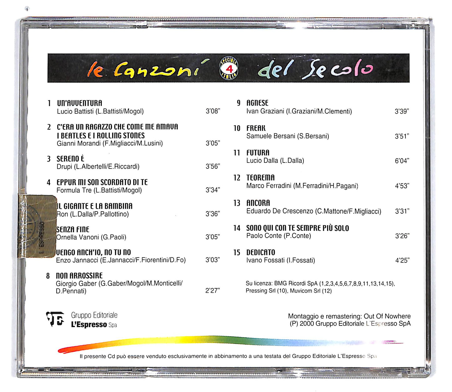 EBOND Various - Le Canzoni Del Secolo Speciale Italia Vol. 4 CD CD101247