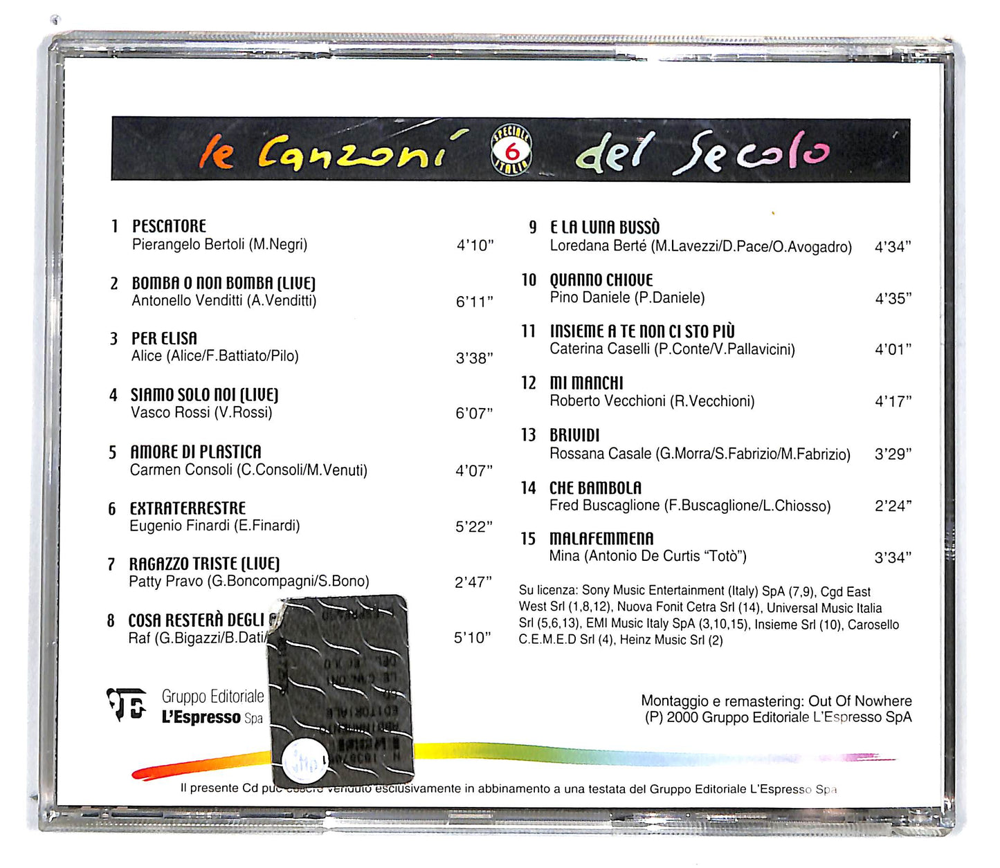 EBOND Various - Le Canzoni Del Secolo -Speciale Italia Vol. 6 CD CD101250