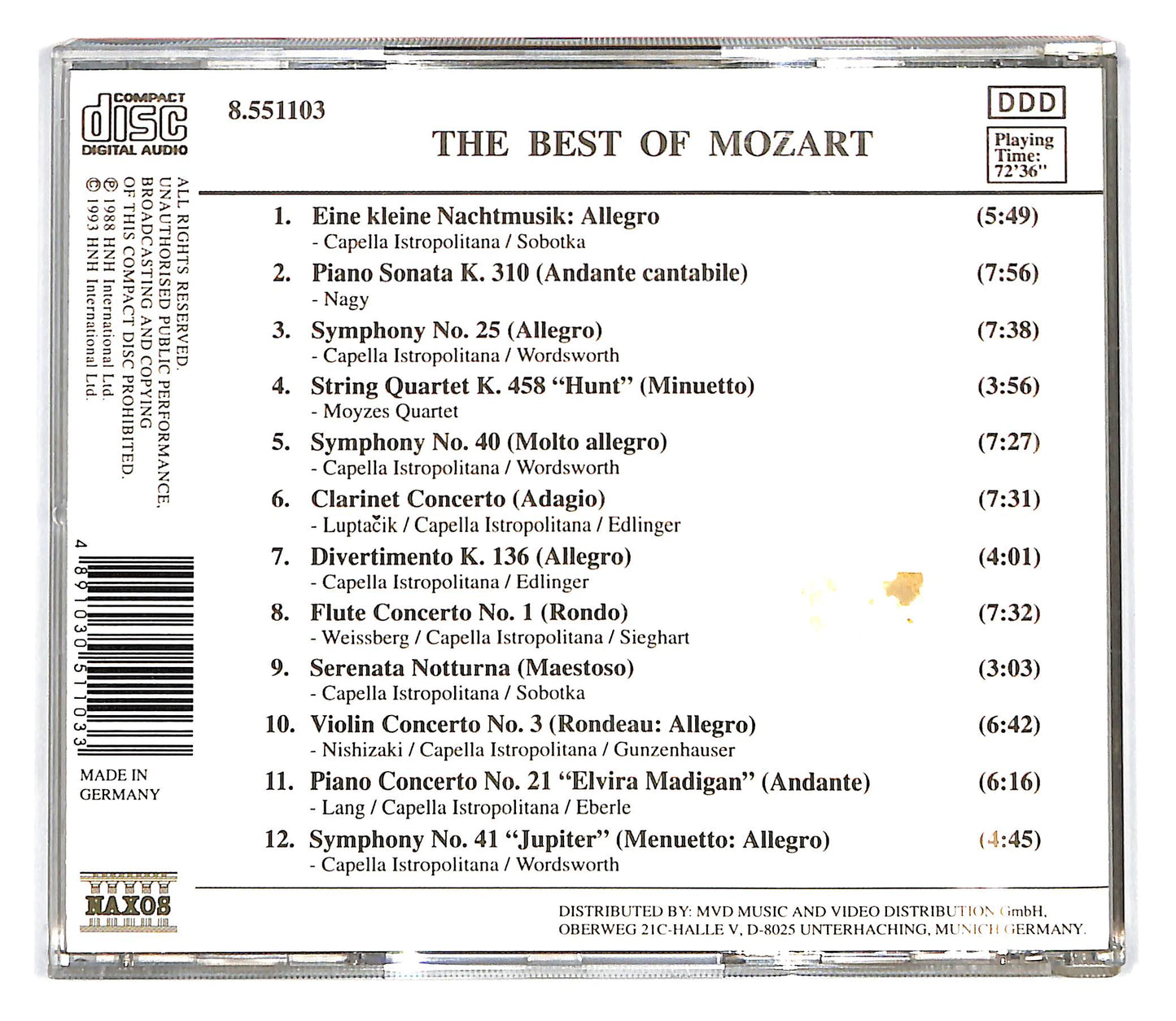 EBOND Wolfgang Amadeus Mozart - The Best Of Mozart CD CD101413