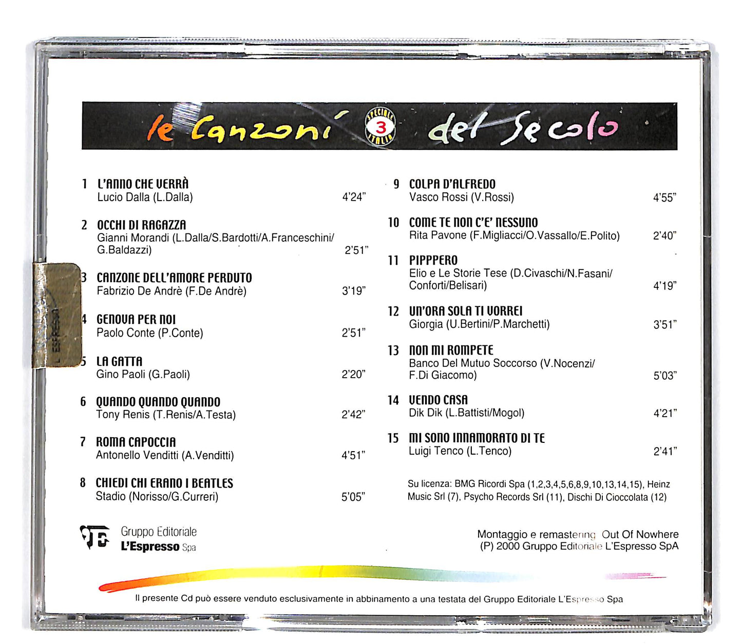 EBOND Various - Le Canzoni Del Secolo Speciale Italia Vol. 3 CD CD101419