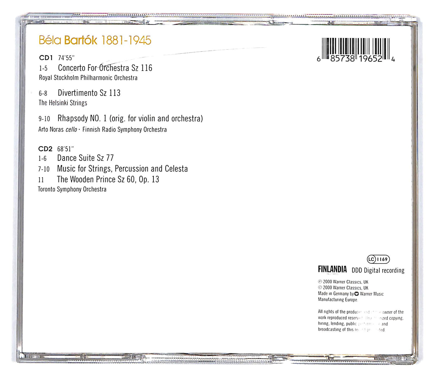 EBOND Bartok - Concerto for Orchestra dance suite ( 2cd) CD101451