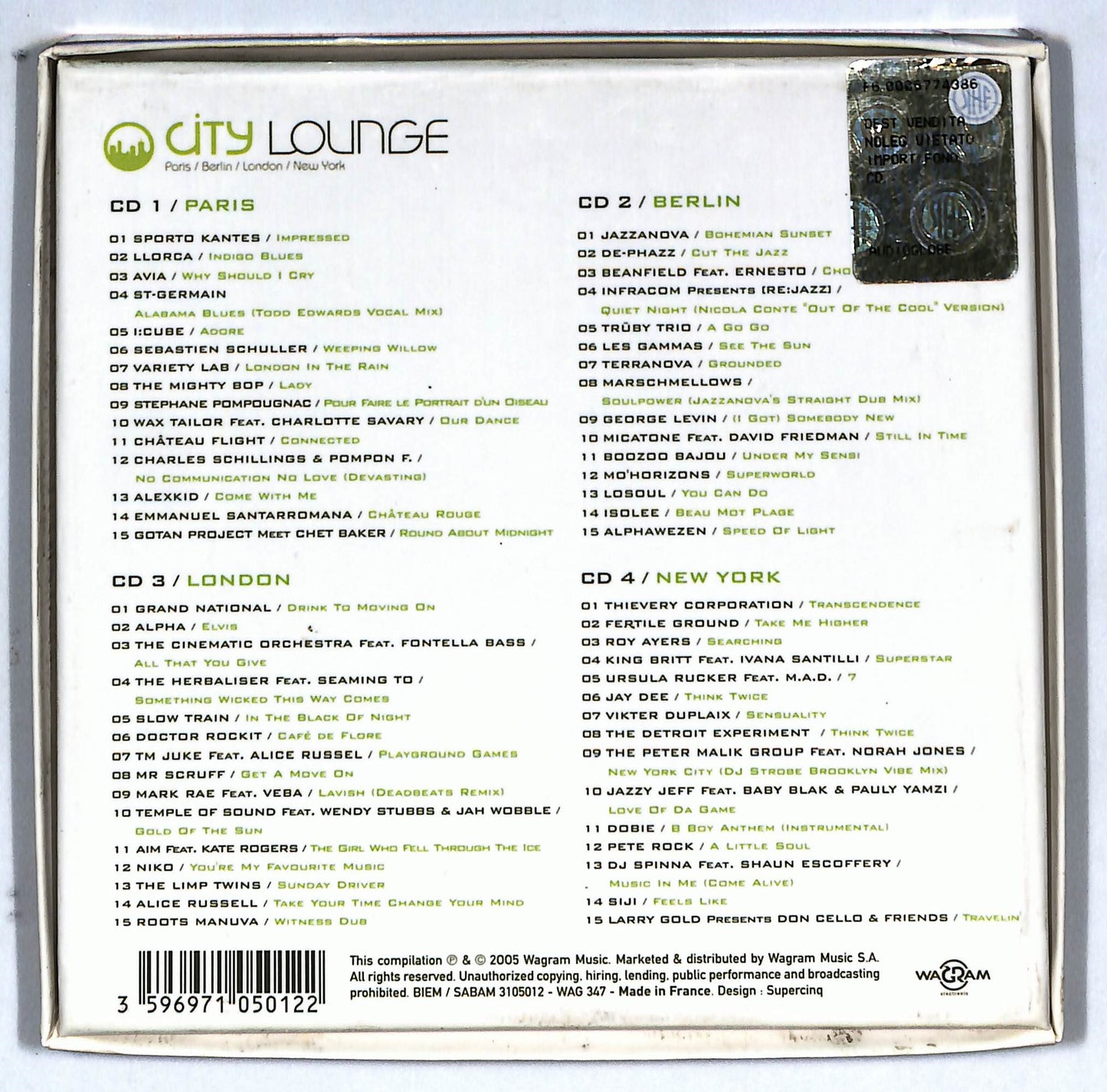 EBOND Various - City Lounge (4 cd) CD101502